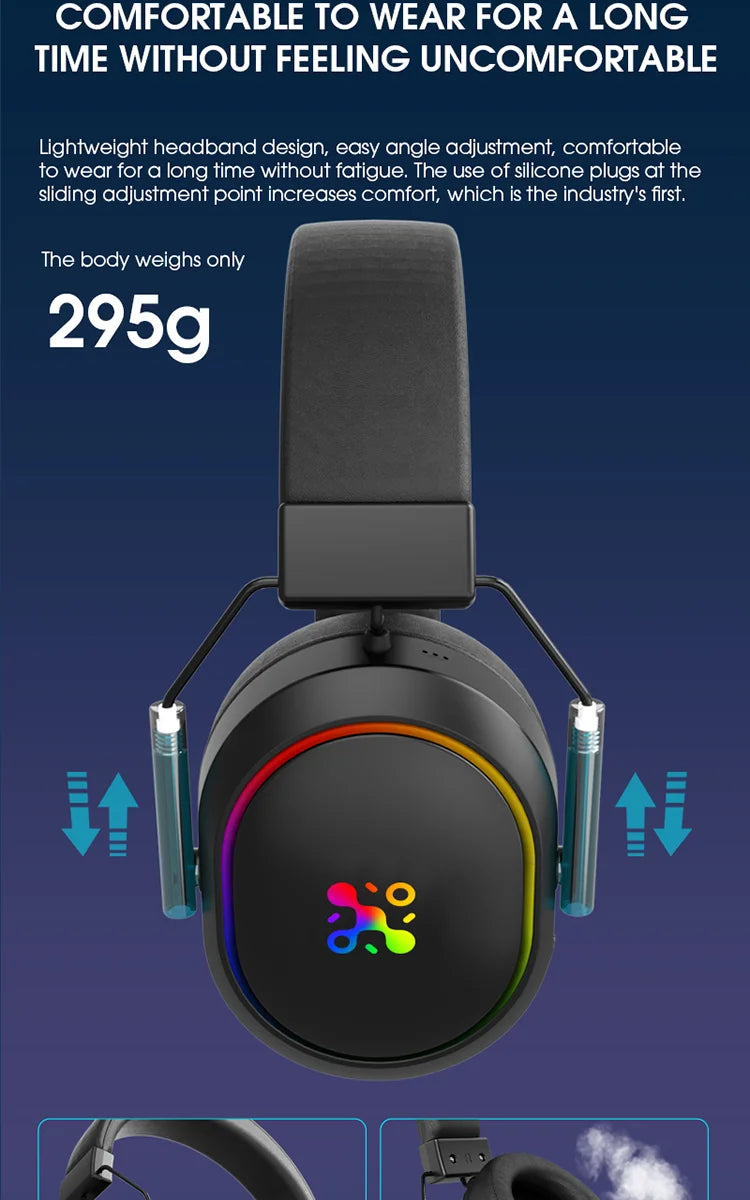 Cuffie da gaming wireless LDON per PS5 PS4, Bluetooth 2.4GHz, audio surround 3D, microfono con cancellazione del rumore, bassa latenza