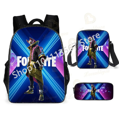 3Pcs/Sets Fortnite School Bags for Boys Girls Cartoon Battle Royale Game Book Bags Sets Games Backpacks School Gifts