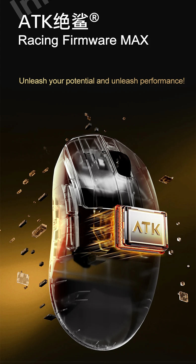 ATK Dragonfly A9 Ultimate brezžična gaming miška A9 Air PAW3950, ultralahka ergonomska e-športna miška za igričarje FPS CSGO A9 Ultra