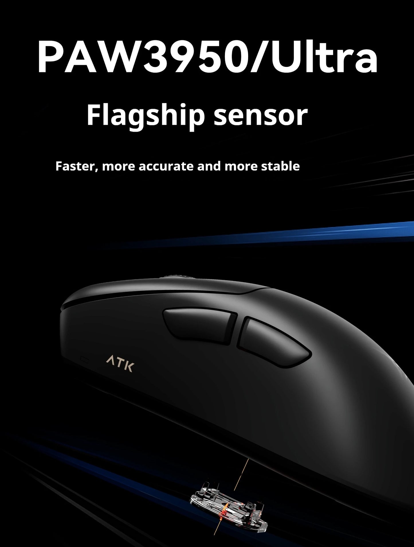 ATK Z1 Pro Max Ultra безжична геймърска мишка с персонализирани крачета, PAW3950, Ultra Smart Speed Wireless, 8k честота на отчитане, 0.39ms ниска латентност
