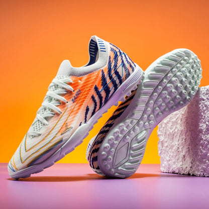Chaussures de football TF ultra légères pour adultes, tissu PU résistant à la transpiration, semelle en caoutchouc résistante à l'usure, ajustement confortable, baskets d'entraînement sur gazon unisexes