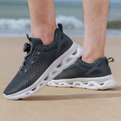 Unisex sneldrogende barefoot-waterschoenen voor watersporten in de buitenlucht, riviertrekking, wandelen langs beekjes, varen; lichtgewicht met draaibare gesp