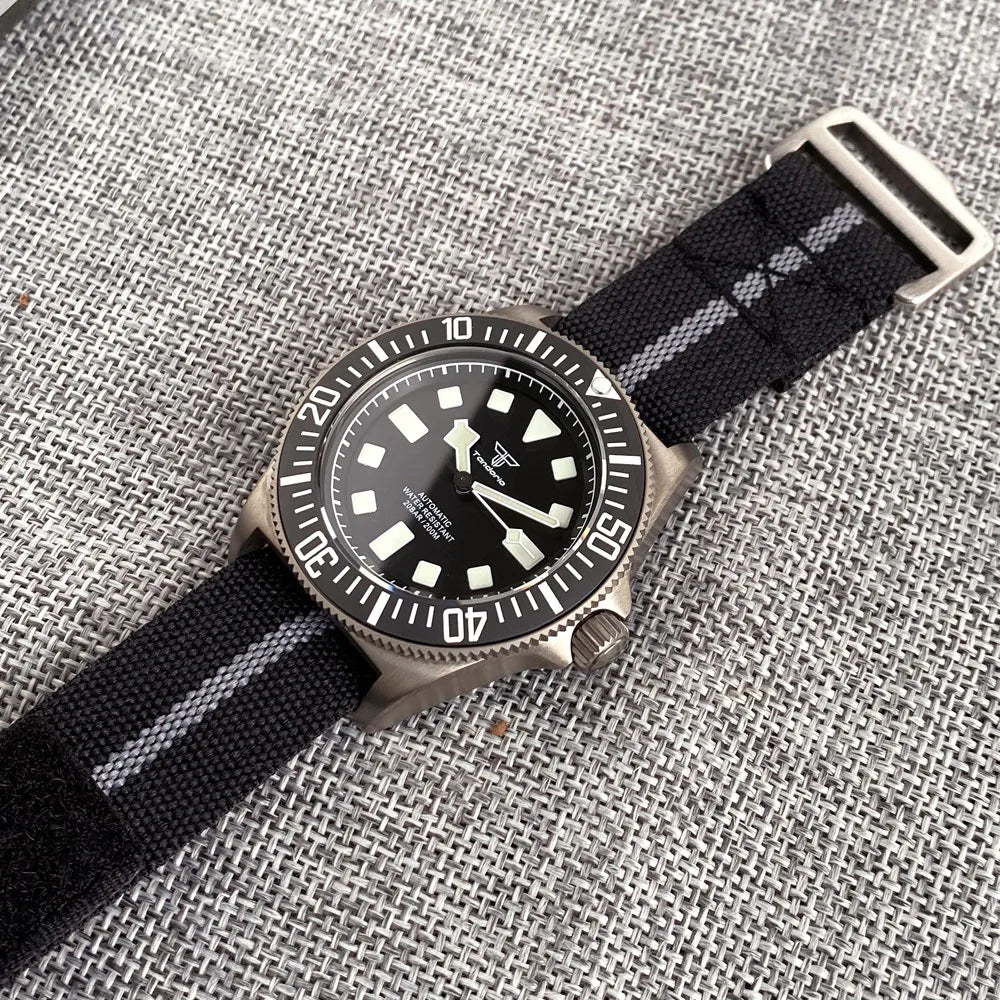Titanium Case Tandorio 42mm Retro FXD NH35 PT5000 Mechanical Men Watch Sapphire 200M Diver Watches Luminous Montres hommes