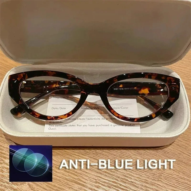 EYORA Vintage Cat Eye Reading Glasses Women Anti Blue Ray Myopia Eyewear Photochromic Progressive Prescription Optical Glasses