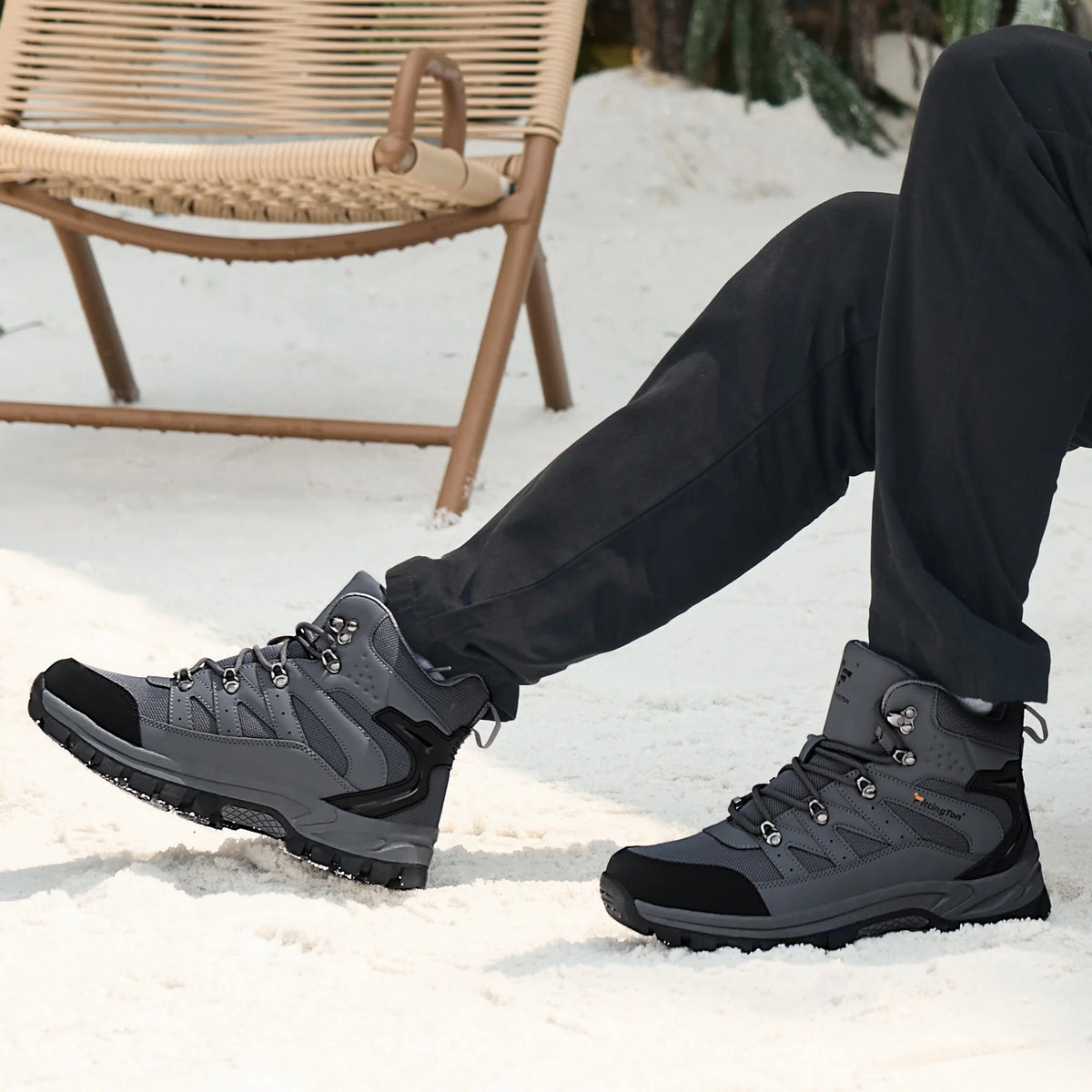 Bottes de randonnée Fittington pour hommes, à bout large, imperméables, montantes, tactiques, militaires, chaussures de trekking pour hommes, antidérapantes pour l'automne.
