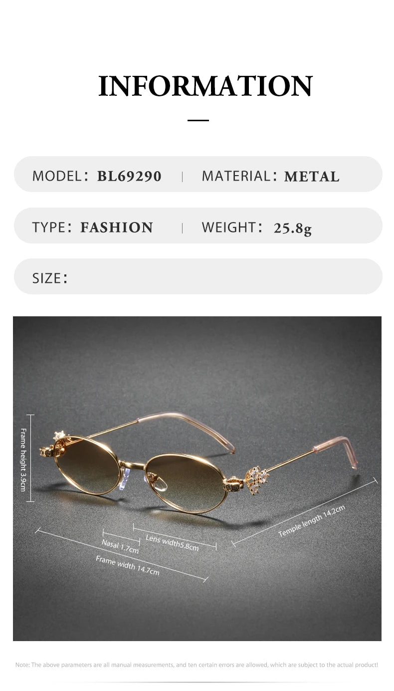 High-End Elegant Diamond-Embellished UV-Protective Sunglasses, Exquisite Stylish Diamond-Inlaid Oval Sunglasses