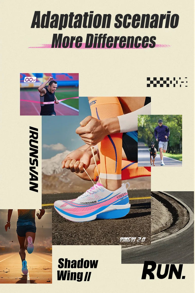 IRUNSVAN Men's Full-Palm Carbon Plate Marathon Road Running Shoes With Quick Rebound And Full Power Sports Shoes