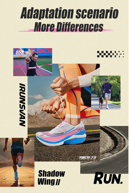 IRUNSVAN Men's Full-Palm Carbon Plate Marathon Road Running Shoes With Quick Rebound And Full Power Sports Shoes