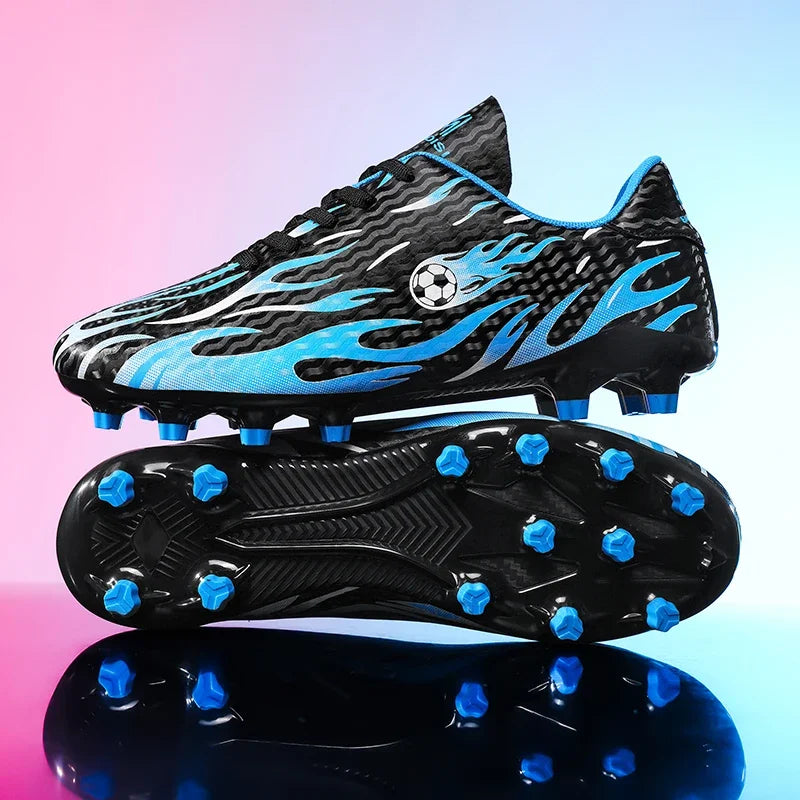 Chaussures de football professionnelles pour hommes, chaussures de sport pour jeunes, avec soutien de la cheville, crampons pour le football, chaussures de sport pour matchs en extérieur et entraînements, antidérapantes et