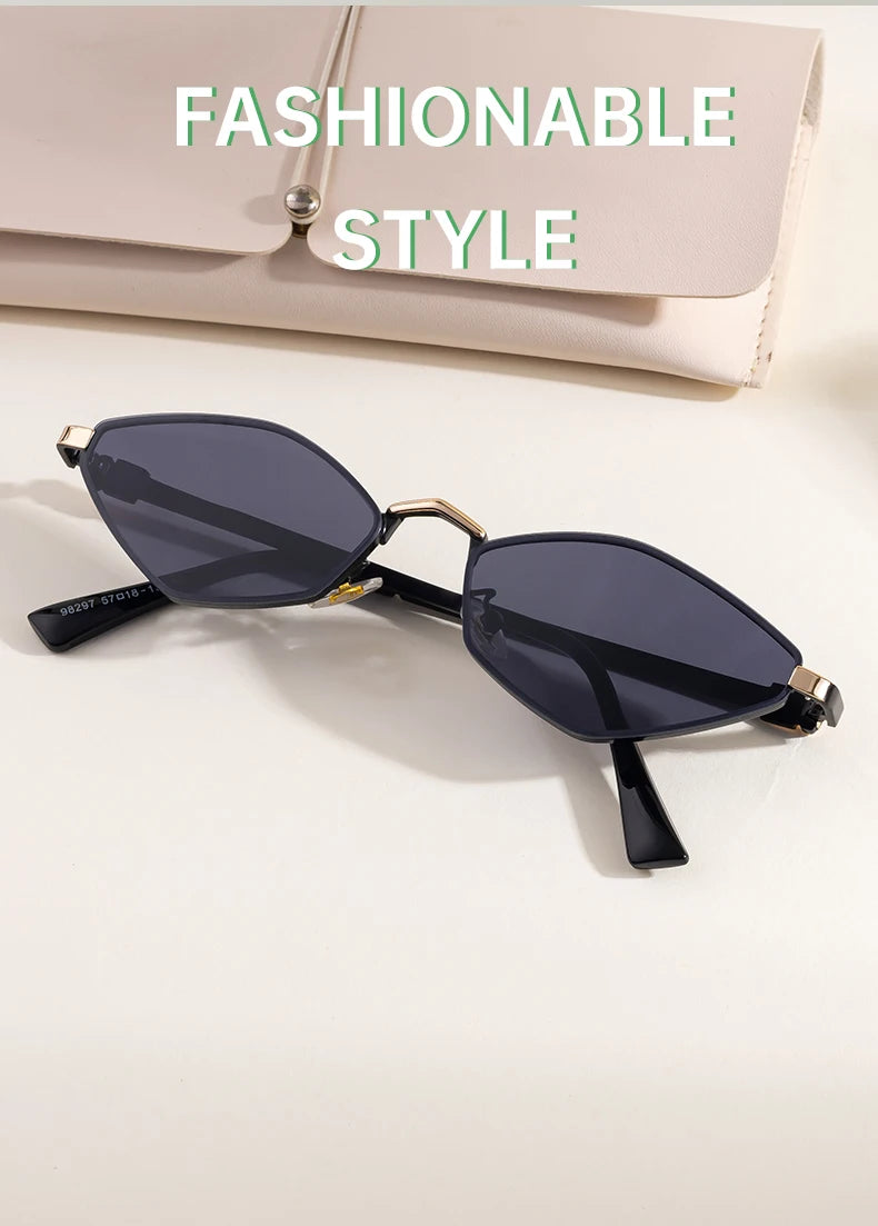 Small Frame Hexagon Punk Sunglasses Women 2026 Luxury Brand Polygon Sun Glasses For Ladies Classic Shades Cat Eye Eyewear