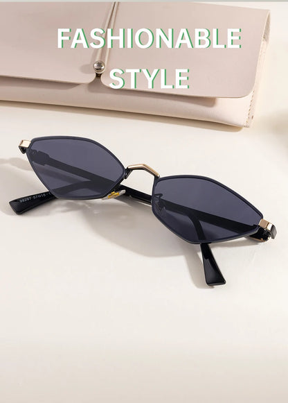 Small Frame Hexagon Punk Sunglasses Women 2026 Luxury Brand Polygon Sun Glasses For Ladies Classic Shades Cat Eye Eyewear