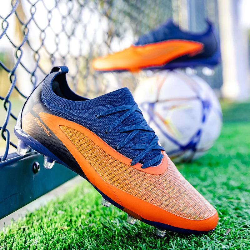New Men Football Boots Non Slip Soccer Shoes Sport Outdoor Cleats Breathable Adult Long Spikes Training Boys Match Comfortable