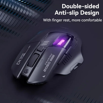 Rato Gaming Inphic A9 Pro Tri-Mode com Coluna de Luz Colorida, Indicador de Bateria, DPI Ajustável, Controlador Macro, Design Ergonómico, 12800DPI