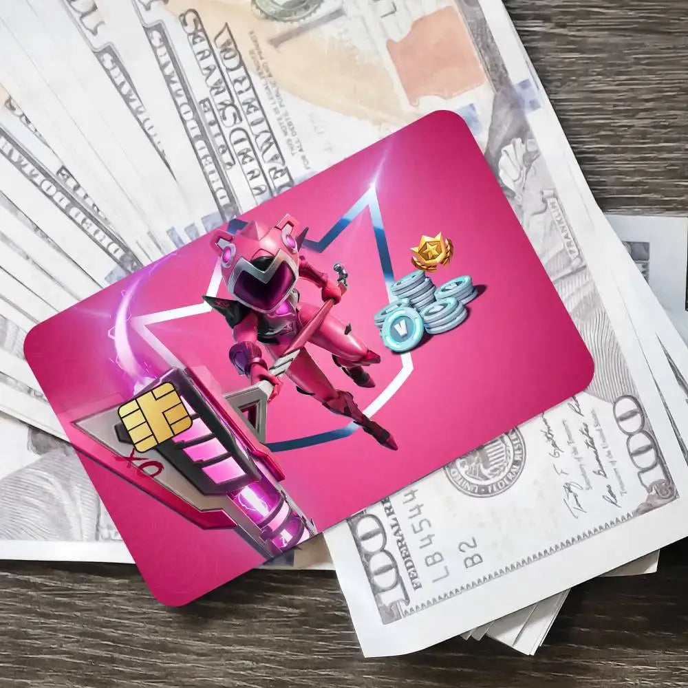 Cuddle Team Leader Fortnite Game Card Stickers for Bank Access Protective Waterproof Film Cover Sticker Surprise Gift