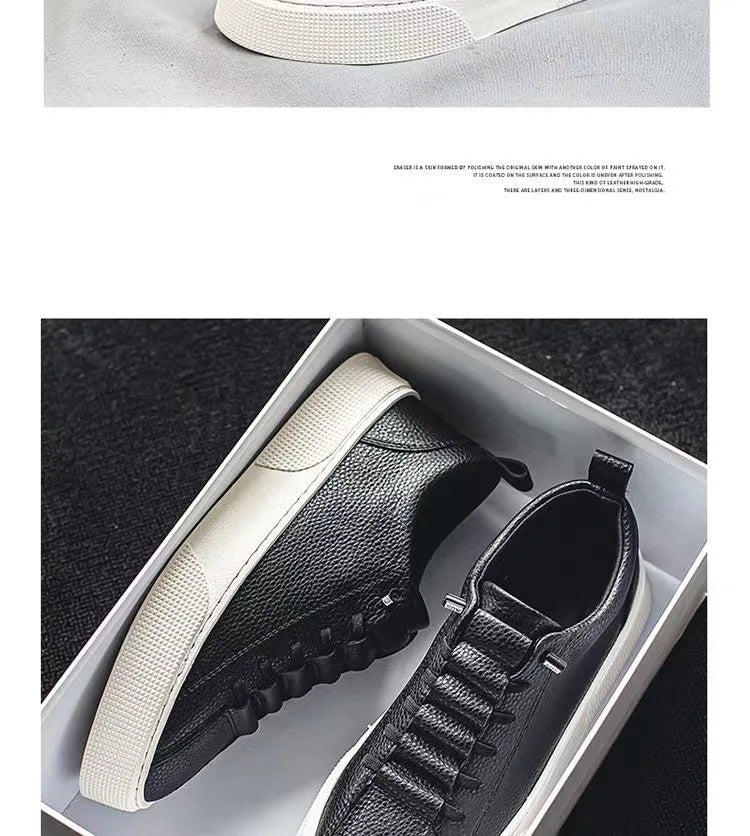 Zapatillas deportivas para hombre, calzado informal, zapatos planos para hombre, zapatillas ligeras de cuero sintético (PU), calzado transpirable, zapatillas deportivas blancas para hombre