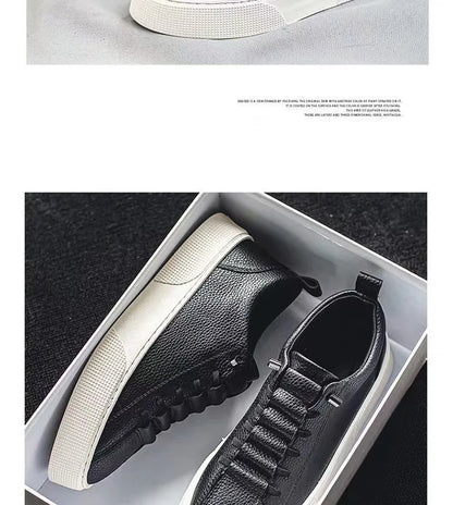 Zapatillas deportivas para hombre, calzado informal, zapatos planos para hombre, zapatillas ligeras de cuero sintético (PU), calzado transpirable, zapatillas deportivas blancas para hombre