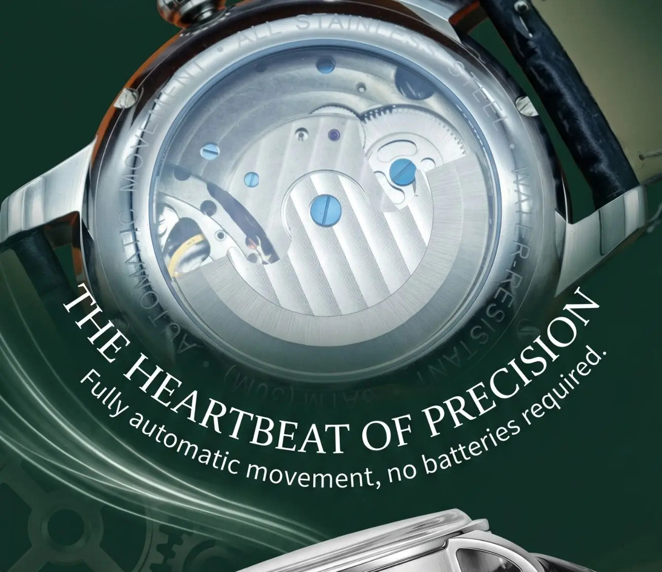 MechJazz Luxury Artisan Panda Dial Mechanical Watch, Skeleton Automatic Movement, Cowhide Leather Strap, Men's Wristwatch