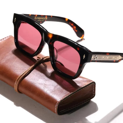 Fashion Design Handmade Square Acetate Sunglasses For Men Women Classic Sunglasses outdoor UV400 Protection Logo Customization