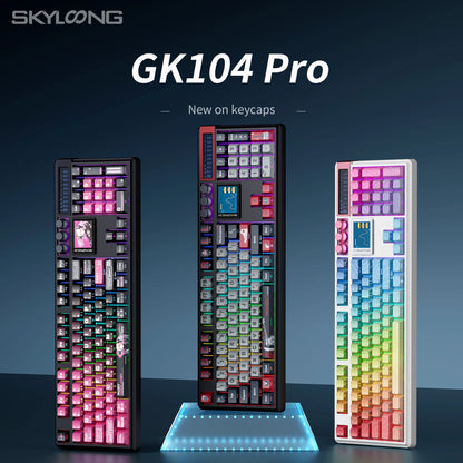 Teclado Mecânico Sem Fios SKYLOONG GK104 Pro 100% Personalizado com Switch Hot-Swap de Baixo Ruído para PC Gaming e Acessórios de Escritório