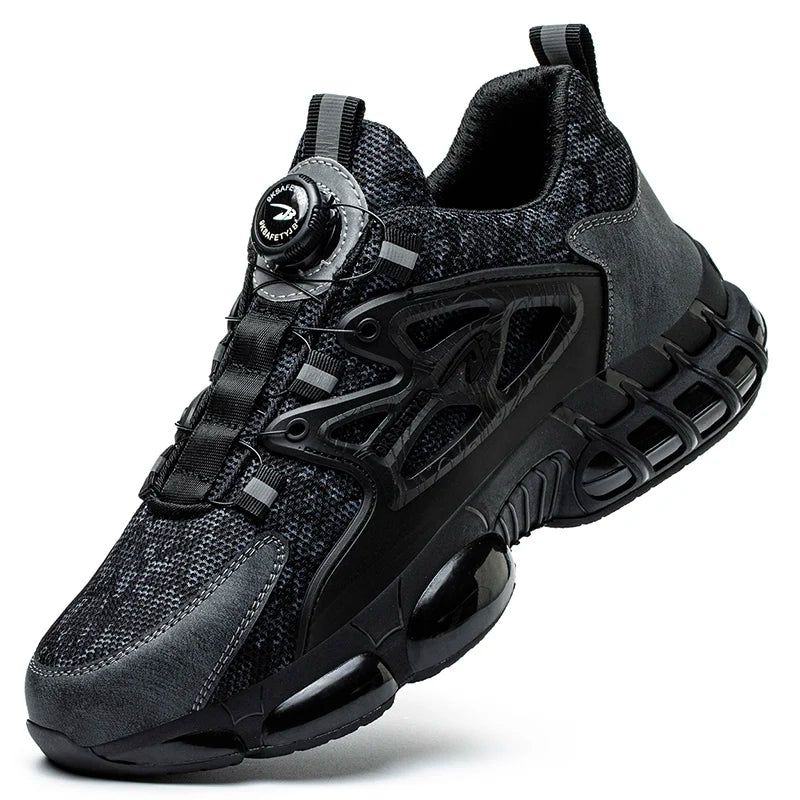 Chaussures de sécurité pour hommes et femmes, baskets de travail protectrices, bottes de sécurité verdes, chaussures Parker en acier à coussin d'air, perforation, taille 47, 48