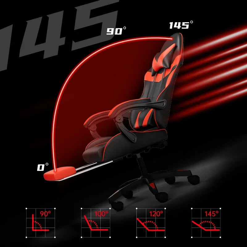 Chaise de jeu ergonomique, chaise de bureau pour ordinateur, chaise de jeu inclinable pour le bureau à domicile avec soutien du dos pour les sessions prolongées, chaise de jeu.