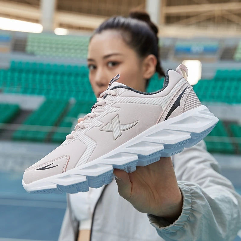 Pantofi de alergare Xtep, pantofi sport antiderapanti și moi pentru femei, cu parte superioară din piele, cu amortizare a șocurilor, adidași pentru femei 879318110073