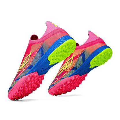 Chaussures de football TF pour adultes toutes saisons, en tissu PU mélangé, semelle extérieure en caoutchouc résistante à l'usure, forte adhérence pour les sports sur gazon toute l'année