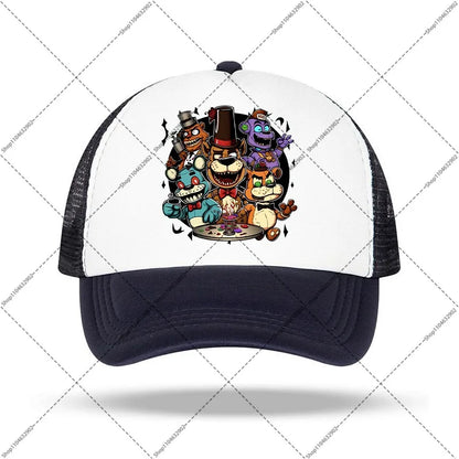 FNAF beisbolo kepurė „Five Nights at Freddy’s“ unisex kepurės nuo saulės su animacinių filmų ir anime motyvais, berniukams ir mergaitėms skirtos mados kepurės, gimtadienio šventės dovanos