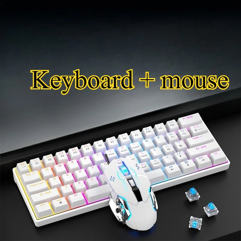 Wired Mechanical keyboard gaming 60 clavier blanc key board office all white tastiera meccanica teclado blanco gamer teclados