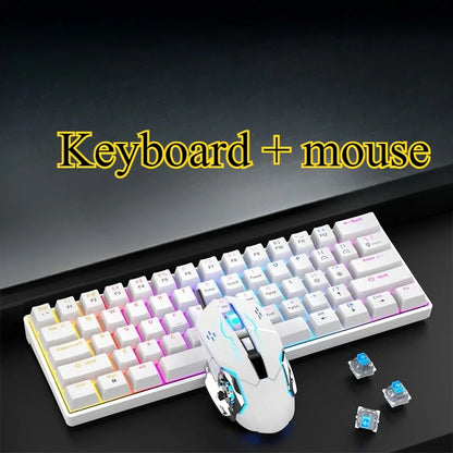 Wired Mechanical keyboard gaming 60 clavier blanc key board office all white tastiera meccanica teclado blanco gamer teclados