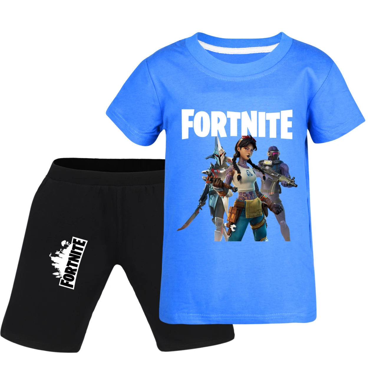Fortnite Summer Kids Cartoon T-shirts Shorts Two-piece Set Baby Boys Tracksuit Girls Outfits505