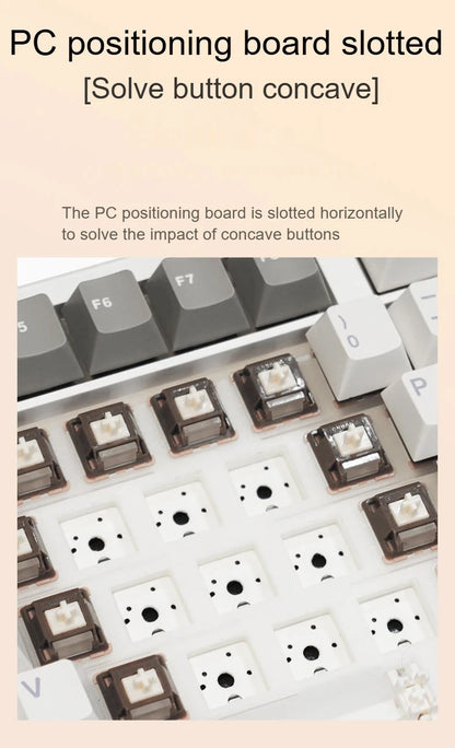 AULA F108 PRO Mechanische Tastatur Custom 100%-Layout RGB-Hintergrundbeleuchtung Kabellos Bluetooth Hifi-Switch Gaming-Tastatur