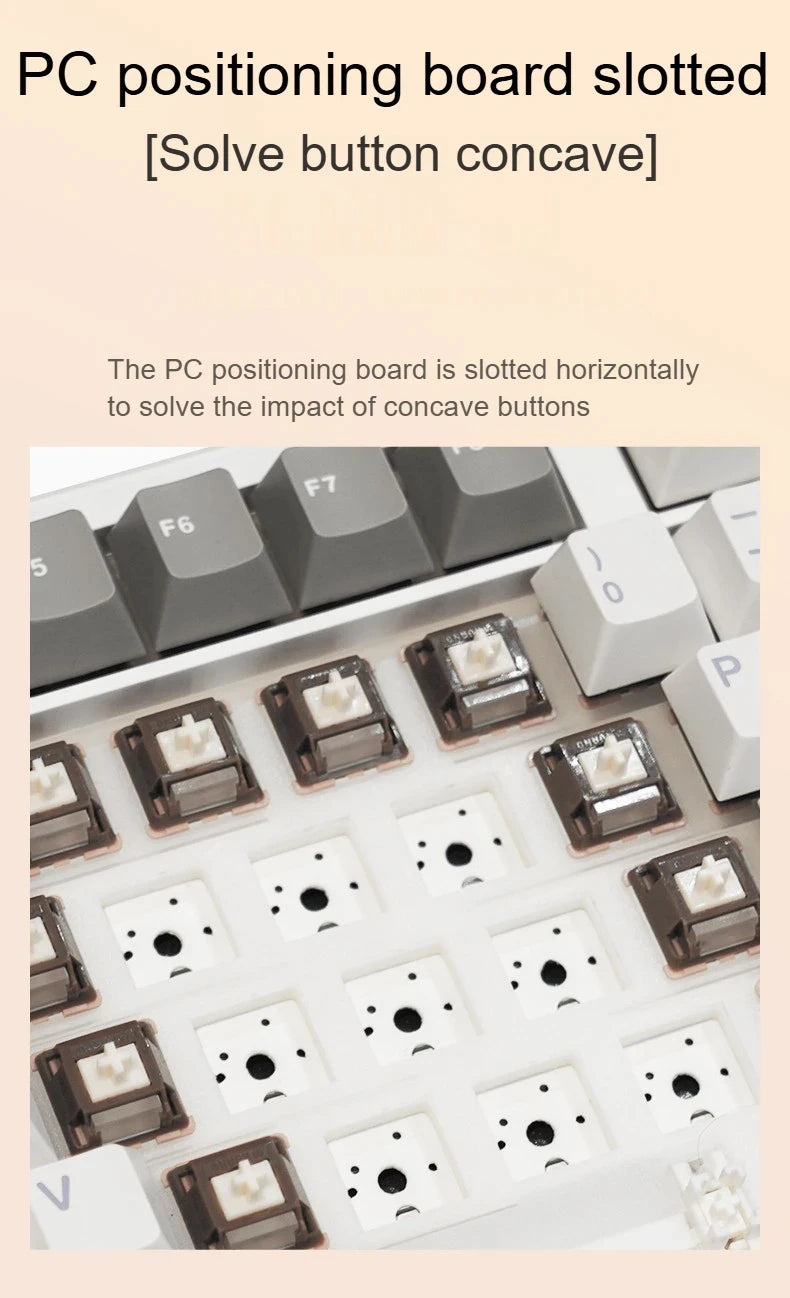 AULA F108 PRO Mechanische Tastatur, individuelles 100-%-Layout, RGB-Hintergrundbeleuchtung, kabellose Bluetooth-Verbindung, HiFi-Switch, Gaming-Tastatur