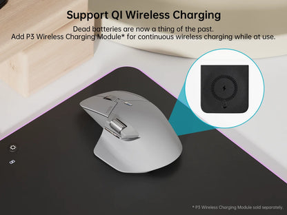 Mouse wireless ricaricabile multimodale Rapoo MT760L/MT760M, ergonomico, 4000 DPI, supporto fino a 4 dispositivi, Bluetooth