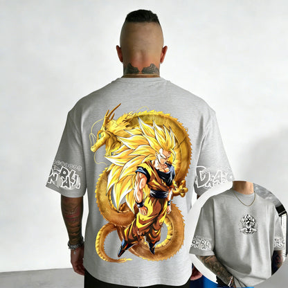 Koszulka bawełniana z motywem anime Dragon Ball – Super Saiyan 3, model wspólnej marki, damska i męska, nowa letnia, luźna, codzienna, w dużym rozmiarze, z krótkim rękawem