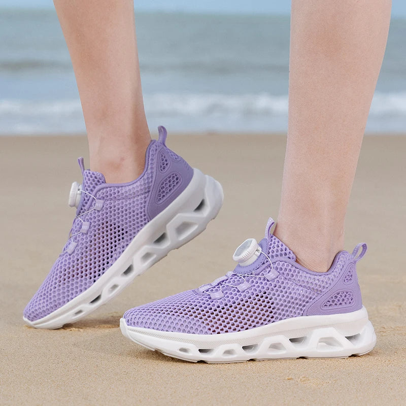 Unisex sneldrogende barefoot-waterschoenen voor watersporten in de buitenlucht, riviertrekking, wandelen langs beekjes, varen; lichtgewicht met draaibare gesp