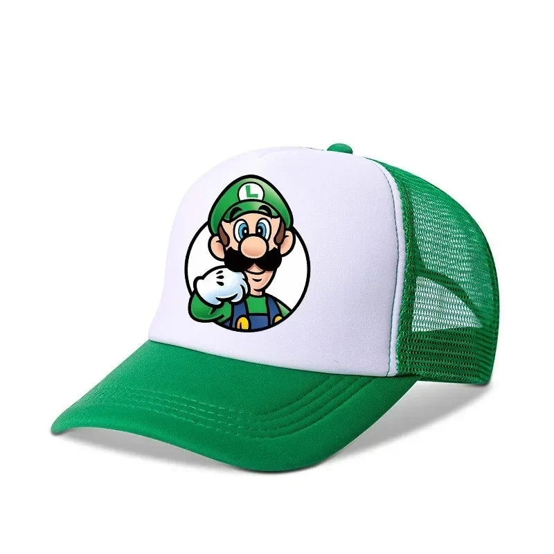 Czapki z daszkiem Mario w stylu casualowym, baseballowe, uniwersalne, z poliestru, dla dzieci, z motywem kierowców ciężarówek, dla dorosłych, z regulacją, akcesoria związane z anime