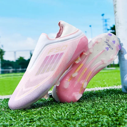 Nouvelles chaussures de football pour hommes, bottes de football confortables pour l'entraînement et les matchs en extérieur, crampons antidérapants et respirants, pour garçons et adultes, à longues pointes.