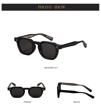 Classics Rivets Style Retro Sun Glasses for Women TR90 Frame Polygon Polarized Sunglasses UV400 Male Black Green 2025 Summer