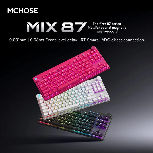 Mchose Mix87 Magnetic Switch Keyboard Wired Gaming Keyboard 8K+256K Esport 0.08ms Low Latency E-Sports Custom Gamer Accessories