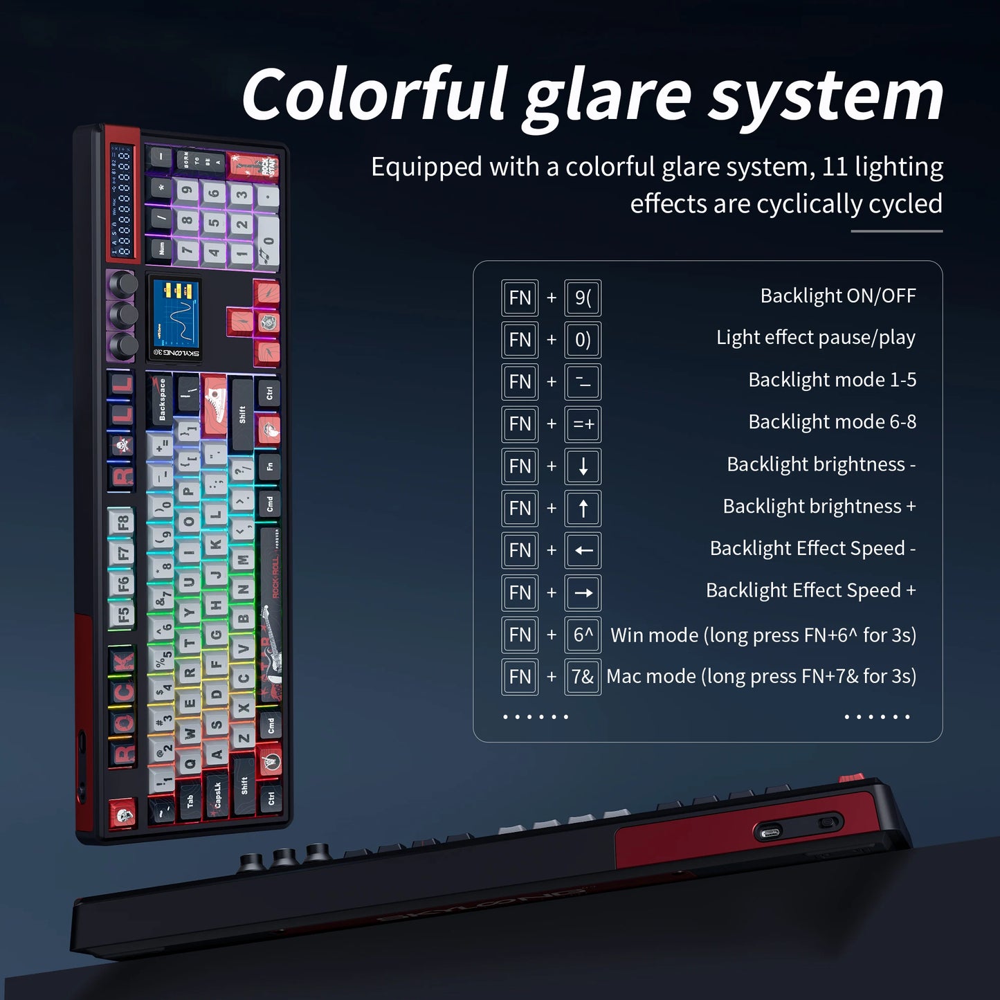 Teclado Mecânico Sem Fios SKYLOONG GK104 Pro 100% Personalizado com Switch Hot-Swap de Baixo Ruído para PC Gaming e Acessórios de Escritório