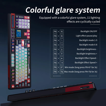 Teclado Mecânico Sem Fios SKYLOONG GK104 Pro 100% Personalizado com Switch Hot-Swap de Baixo Ruído para PC Gaming e Acessórios de Escritório