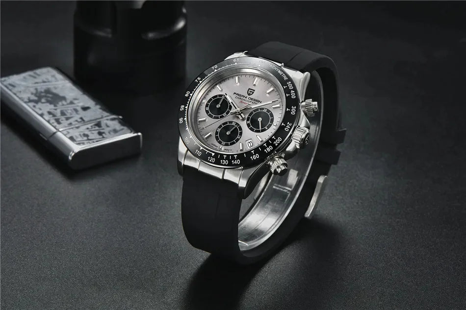 Nuevo original PAGANI DESIGN PD-1664 reloj de pulsera de lujo para hombre con movimiento de cuarzo japonés VK63, cristal de zafiro, cronógrafo impermeable dorado