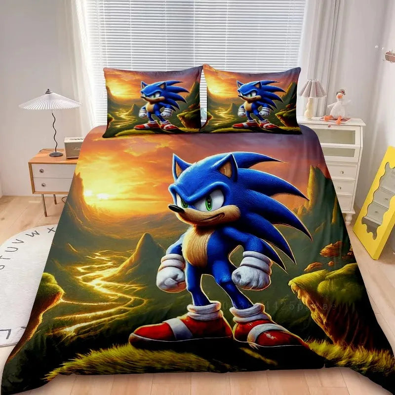 2/3pcs Sonic Duvet Cover Kids Bedding Set Comforter Cover Set for Bedroom Decor Teens Children Gifts single double bed