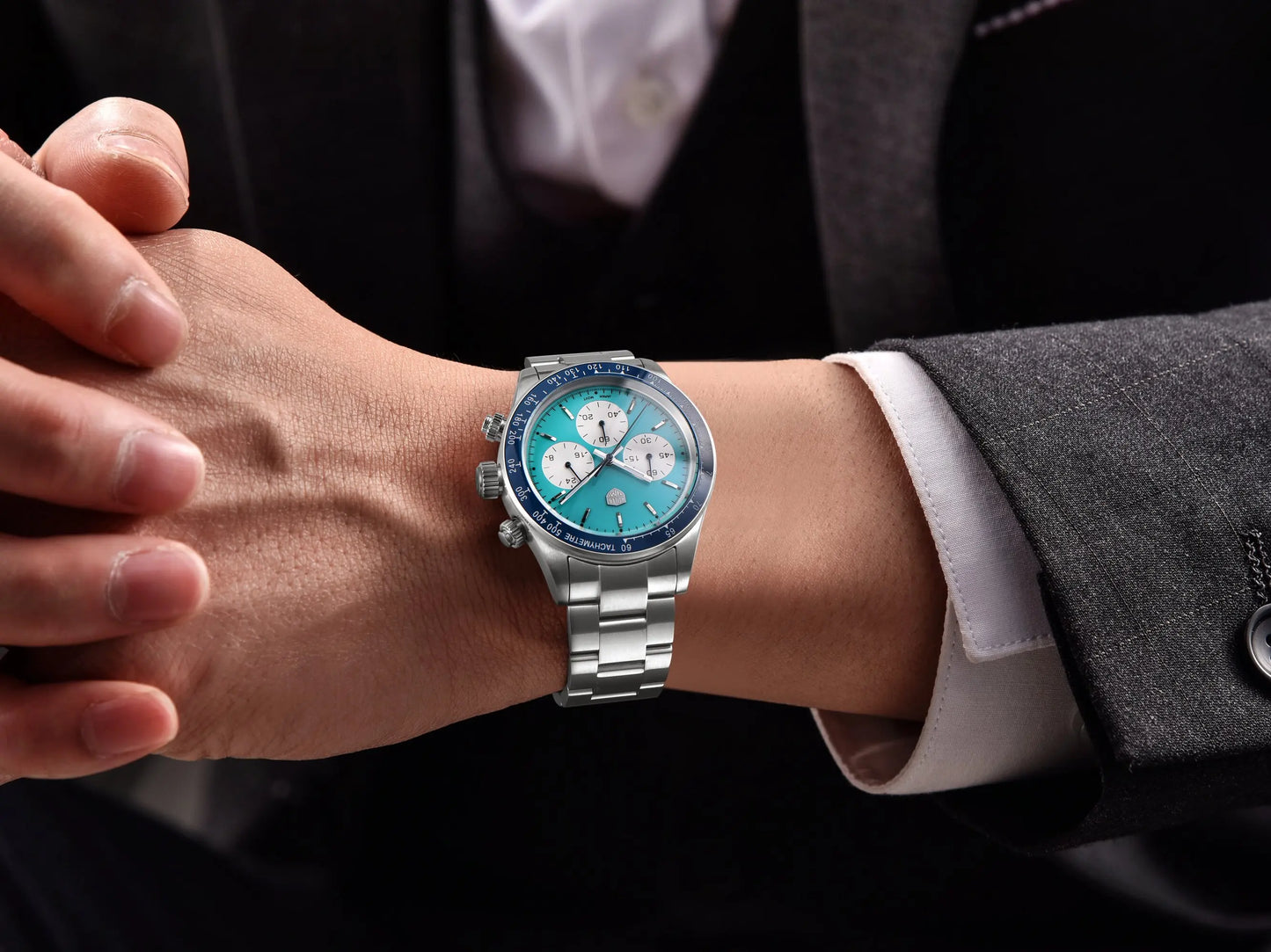 Rossitimi Casual Elegance Men Quartz Watch Light Luxury Premium Stainless Steel Sapphire Small Three-Pin Luminous Diving Watch