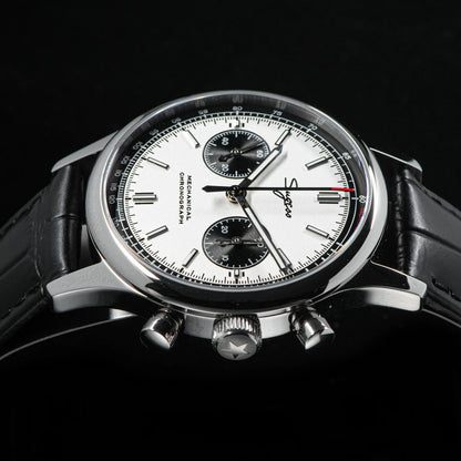 40mm Men's Army Watch 1963 Pilot Mechanical Sugess Panda Wristwatch Sapphire Air Force Watch Chronograph Official ST1901 Movement