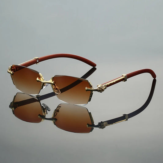 KAMMPT Semi-rimless Rectangle Sunglasses Men 2025 New Gradient Multi-color Shades Women Trendy Luxury Brand Design Sun Glasses