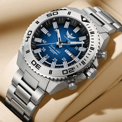 Yelang Watches V1035 44mm Men's Diving Watch Human Kinetic Energy Watch 100m Waterproof Watches Luminous Japan PX83 Sapphire