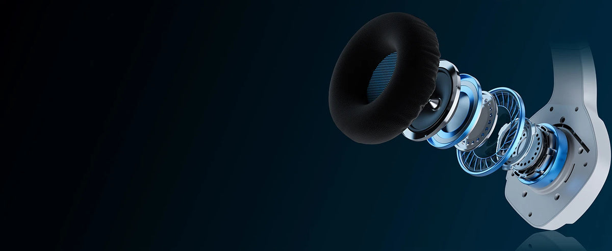 Casque de jeu sans fil double BINNUNE avec micro pour PC PS4 PS5, casque de jeu Bluetooth pour ordinateur portable, écouteurs de jeu