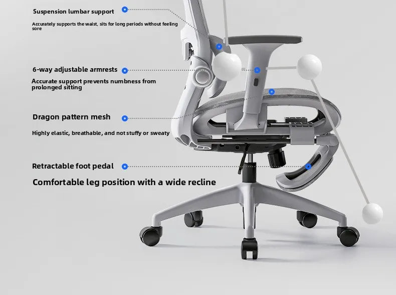 Multi-functional Chair Office Chair Computer Chair Recliner Chair Nap Ergonomic Chair Swivel Chair E-sports Chair